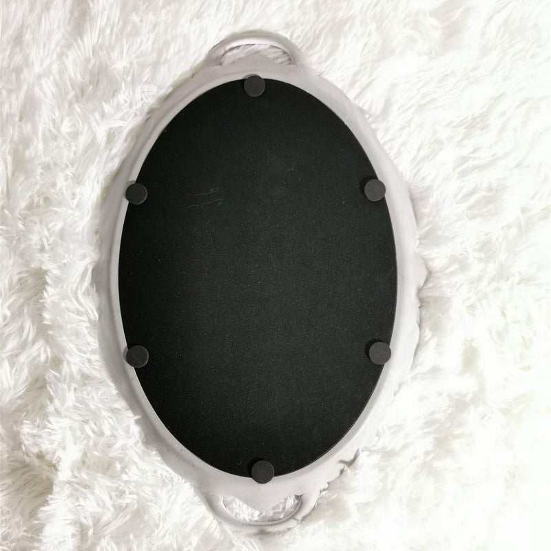 Schonee Oval Vintage Decorative Mirror Tray, Jewelry Cosmetics Makeup Dresser Storage Organizer Tray, Serving Tray (9.8â€x 14.6â€) White - Image 5